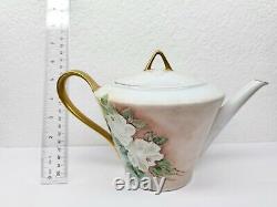 Bareuther Bavaria Germany Hand Painted Teapot Cream Sugar Signed 6 Tea Cups