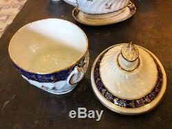 Barr Worcester C1790 Whorl Tea Set Thistle Decoration Inc Teapot Sugar Tea Bowls