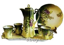 Bavaria Chocolate Pot Tea Coffee Hand Painted Artist Signed A Koch Lot Set Of 8