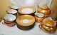 Bavaria China Orange Iridescent Tea Set Teapot Sugar Creamer Cups Saucers Salad