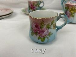 Beautiful Antique 17 PIECE RS PRUSSIA HAND PAINTED ROSES TEA SET