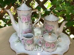 Beautiful Coffee/Teapot Sugar Creamer Tray Set