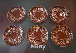 Beautiful Reddish Brown Mesh Silver Overlay Coffee/Tea Set for 10. Silber Auflage