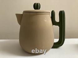 Beautiful Studio Art Pottery Southwestern Cactus Tea Set Teapot Creamer Cups