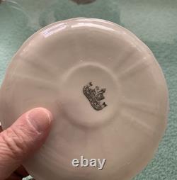 Belleek Echinus Tea Set Black Mark Tray, Teapot, OneCup & Saucer, Sugar & Cream