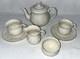 Belleek Serenity Tea Set, Tea Pot, 2 Cup And Saucers, Sugar And Creamer