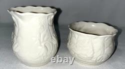 Belleek Serenity Tea Set, Tea Pot, 2 Cup And Saucers, Sugar And Creamer