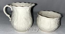 Belleek Serenity Tea Set, Tea Pot, 2 Cup And Saucers, Sugar And Creamer