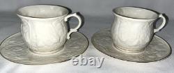 Belleek Serenity Tea Set, Tea Pot, 2 Cup And Saucers, Sugar And Creamer