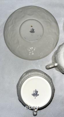 Belleek Serenity Tea Set, Tea Pot, 2 Cup And Saucers, Sugar And Creamer