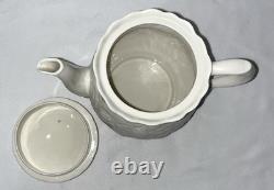 Belleek Serenity Tea Set, Tea Pot, 2 Cup And Saucers, Sugar And Creamer