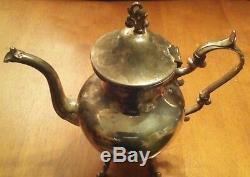 Birmingham Silver Company Vintage Tea/Coffee Pot Set with Burner & Serving Tray