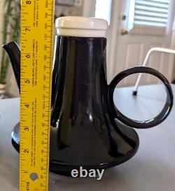 Black Tea Pot SET Made in Italy PAIR of 2 SIGNED 1960s MCM Spaceship Retro Art