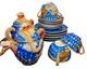Blue Dragonware Moriage 18pc Set 4 Cups+ Tea Pot & Sugar Bawl, 6+6 Plates
