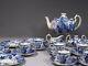 Blue Mikado Royal Crown Derby Coffee Set Large Teapot Sugar Cream England
