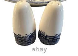 Blue Willow Churchill Coffee Pot Tea Pot Creamer Sugar Bowl Salt Pepper 18 Tray