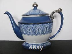 Bombay Blue & White Tile Pattern 10 Pc Set Coffee Pot Teapot Sugar Creamer Mugs