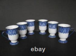 Bombay Blue & White Tile Pattern 10 Pc Set Coffee Pot Teapot Sugar Creamer Mugs