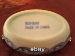 Bombay China Ceramic Blue/White Tea pot and Coffee Pot Plus Sugar bowl withlid