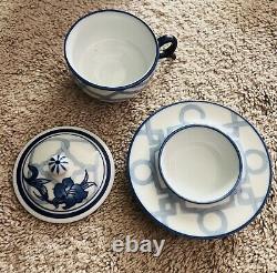 Bombay China blue white Tea Set cups creamer teapot saucer set