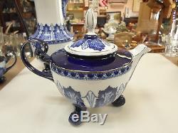 Bombay Co. Coffee/Tea Pot Set Cobalt Blue and Platinum Trim