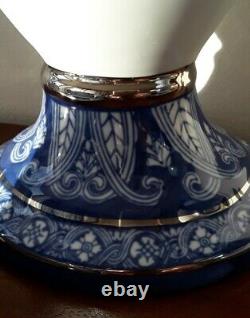 Bombay Company Blue & White Tea Set! Teapot, 4 Cups with Saucers Sugar & Creamer