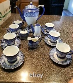 Bombay Company Blue and White Coffee and Tea Set perfect new condition 20 pieces