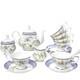 Bone China Tea Set, 21-pieces Porcelain Tea Set For Adults, Tea Cups And Sauc