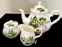 Bone China Teapot with Creamer and Sugar bowel, Staffordshire England, New