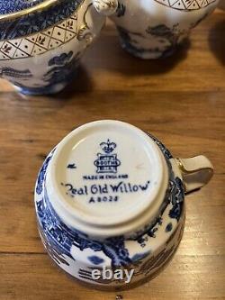 Booths real old willow a8025 Tea Set 4cup Withsaucers Sugar&cream With Yea Pot