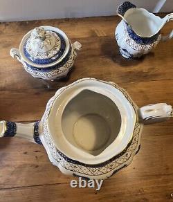 Booths real old willow a8025 Tea Set 4cup Withsaucers Sugar&cream With Yea Pot