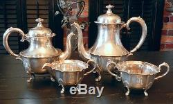 Brødrene Lohne Norway Sterling Silver Coffee & Tea Pots, Sugar Bowl, Creamer Set