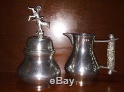 Brazil Silver Repousse Coffee & Tea Service Set Circus Animal Theme