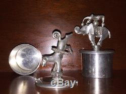 Brazil Silver Repousse Coffee & Tea Service Set Circus Animal Theme