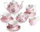 Btat- Floral Tea Set, Tea Cups (8oz), Tea Pot (38oz), Creamer And Sugar Set, Gif