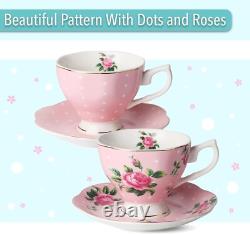 Btat- Floral Tea Set, Tea Cups (8Oz), Tea Pot (38Oz), Creamer and Sugar Set, Gif