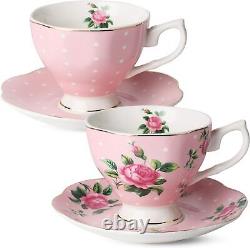 Btat- Floral Tea Set, Tea Cups (8Oz), Tea Pot (38Oz), Creamer and Sugar Set, Gif