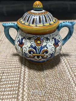 Buitoni Deruta Italy Art Pottery 15pc Coffee Tea Set With Teapot/Creamer/Sugar