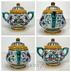 Buitoni Deruta Italy Majolica Art Pottery 15pc Coffee Tea Set Teapot Cream Sugar