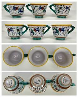 Buitoni Deruta Italy Majolica Art Pottery 15pc Coffee Tea Set Teapot Cream Sugar