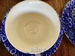 Burleigh Blue Calico 21 Piece Tea Set Teapot British Floral Cobalt Blue Pattern