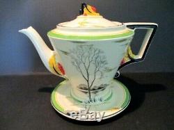 Burleigh Ware Zenith Moonbeams Tea Set Tea Pot. Art Deco / Vintage China. British