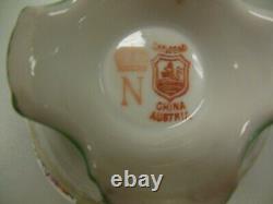 CARLSBAD AUSTRIA ANTIQUE TEAPOT TRAY AND CREAMER SET 6 PIECE 1800s NAPOLEON