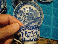 CHILDS TEA SET BLUE WILLOW PATTERN 41 PIECE OCCUPIED JAPAN 1940'S PORCELAIN