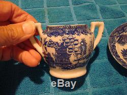 Childs Tea Set Blue Willow Pattern 41 Piece Occupied Japan 1940's Porcelain