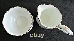 CHINTZ Blue Pansy ROYAL ALBERT 16 Pc Demi Tea Set & Teapot Staffordshire Gifts