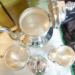 CHRISTOFLE Pearl Tea Set Teapot Creamer Sugar pot Silver plated With Box and Bag
