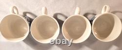 CHURCHILL BLUE WILLOW COFFEE TEA POT SET-4 CUPS & SUGAR BOWL With LID & CREAMER
