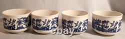 CHURCHILL BLUE WILLOW COFFEE TEA POT SET-4 CUPS & SUGAR BOWL With LID & CREAMER