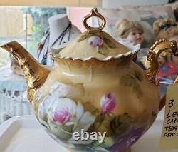 Cabbage Rose Lefton Tea Pot Set 3 pc